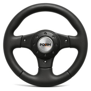 Volante Náutico Universal 35cm Preto com Alumínio – Para Lanchas e Barcos de Pequeno e Médio Porte