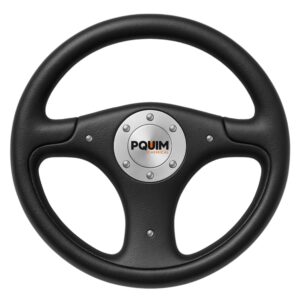 Volante Náutico Universal 35cm Preto com Alumínio – Para Lanchas e Barcos de Pequeno e Médio Porte